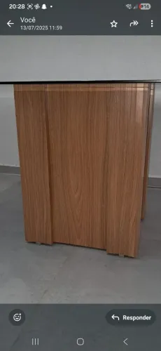 Mesa de jantar 8 lugares 1,50x1,50 com tampo de vidro fume