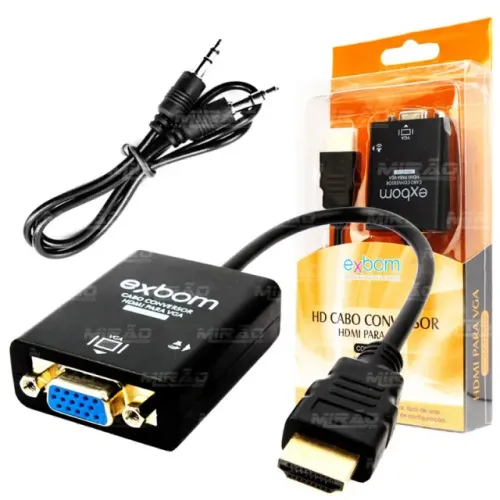 Adaptador Hdmi para VGA com saída de Áudio P2