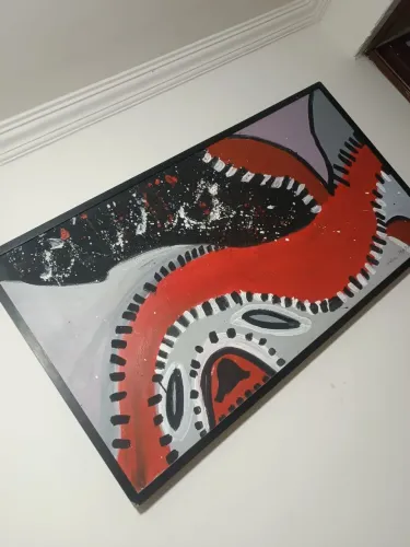Quadro decoração pintura abstrata 