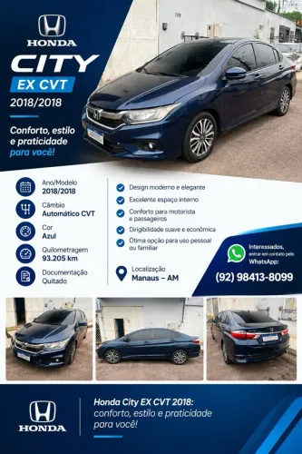 Honda City Sedan EX 1.5 Flex 16V 4P Aut. 2018
