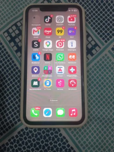 Smartphone Apple iphone 11 64gb s/ face id c/ capa e pelicula