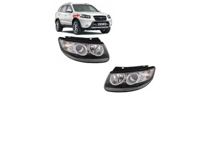 Par Farol Preto Hyundai Santa Fe 2007 2008 2009 2010 