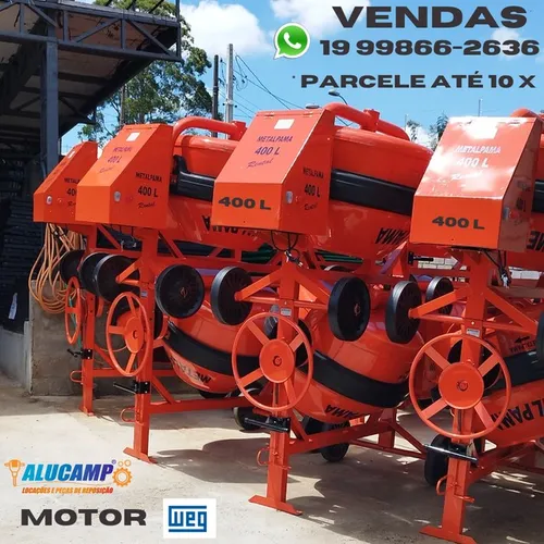 Vendas Betoneiras Metalpama Rental 400 com motor 