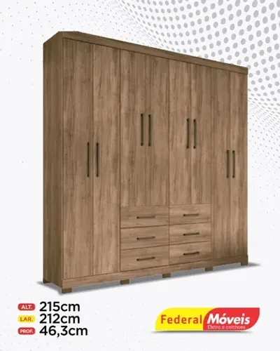 Guarda Roupa Casal 8 Portas 6 Gavetas Direto da Fabrica Novo