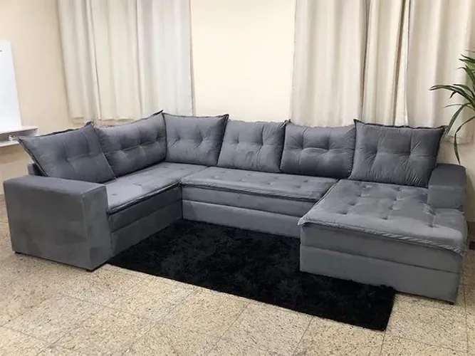 Sofá de Canto Elegance Molas Espirais fa7