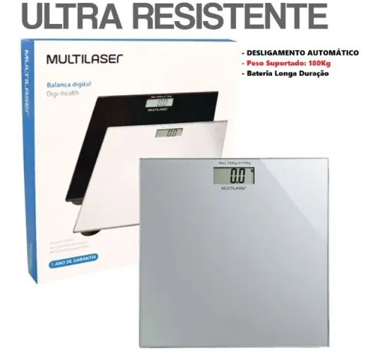 Balança Digital Multilaser HC021 até 180kg Ultra Resistente Desligamento Automático