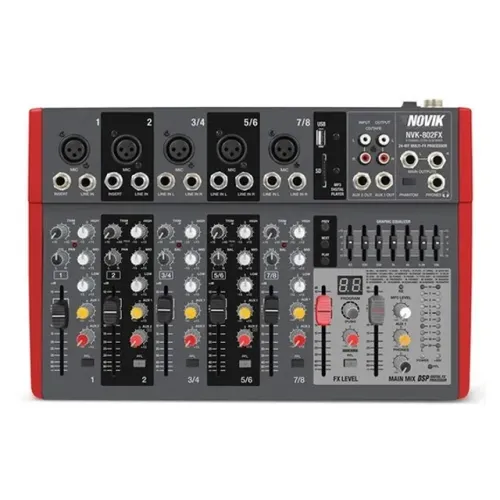 Mesa de Som Novik 8 Canais NVK 802 