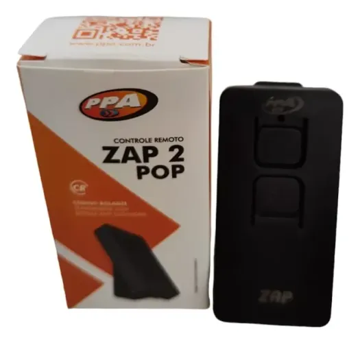 Controle Remoto Ppa Zap 2 Pop 433mhz Dupla Tecnologia Cor Preto