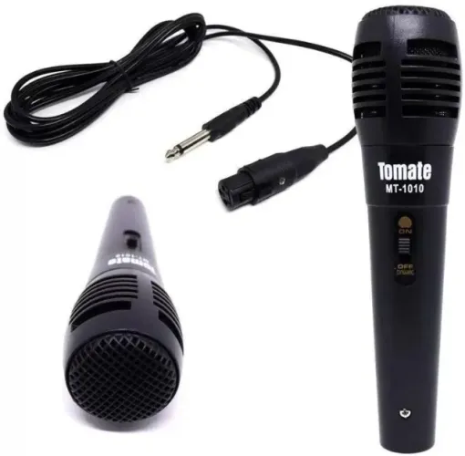 Microfone Dinamico Profissional Com Fio Mt-1010 Tomate