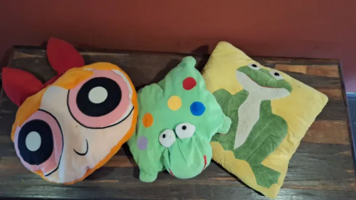 Almofadas Pelúcias Divertidas - Powerpuff Girls, Sapo e Sapo Verde