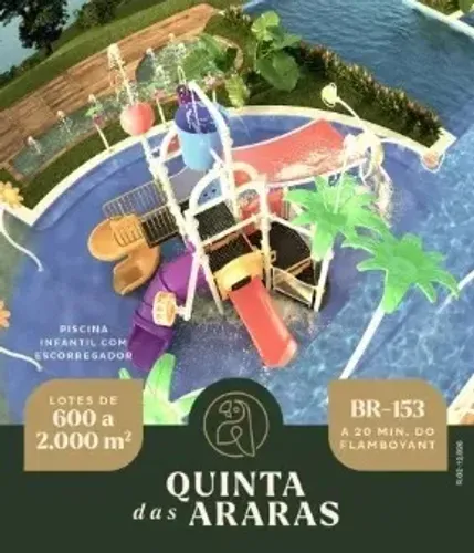 ÁGIO - Quinta das Araras - lote de 600m² - Cond. fechado nas margens BR-153 - Hidrolândia 