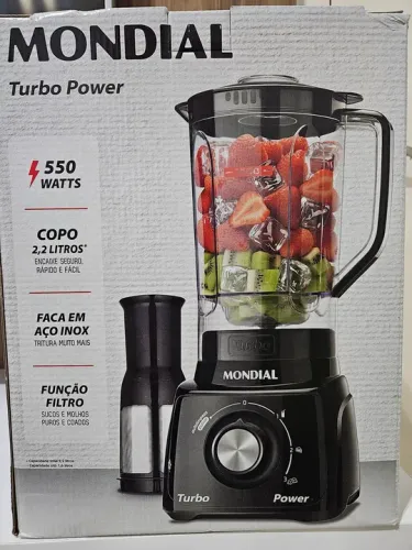 Liquidificador Mondial Turbo Power 550W 2,2L - Novo