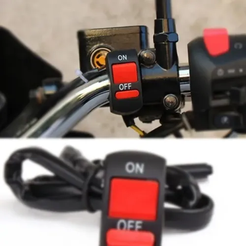 Botão Interruptor Chave Liga Desliga On Off 3 Fios Para Moto Preto-Novo