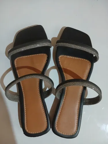Sandália Feminina Rasteirinha Strass