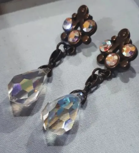 Brincos Vintage de Cristais Tchecos