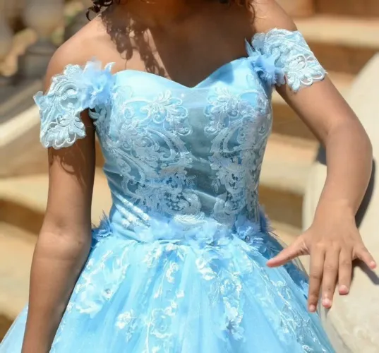 Vestido 15 anos azul