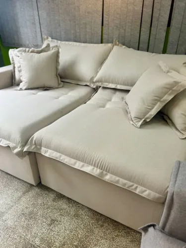 Sofá cama de linho 