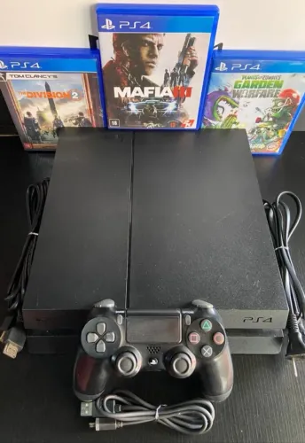 PS4 FAT 500GB_(SEMI-NOVO) C/ GARANTIA_SOMOS LOJA FÍSICA NO CENTRO DE CAXIAS