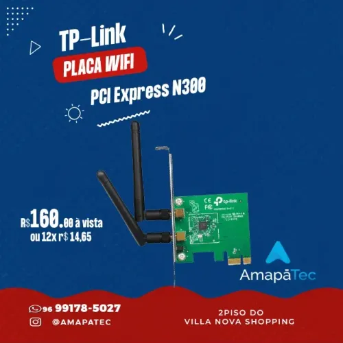 Placa de Rede TP-Link PCI Express N300 300Mbps