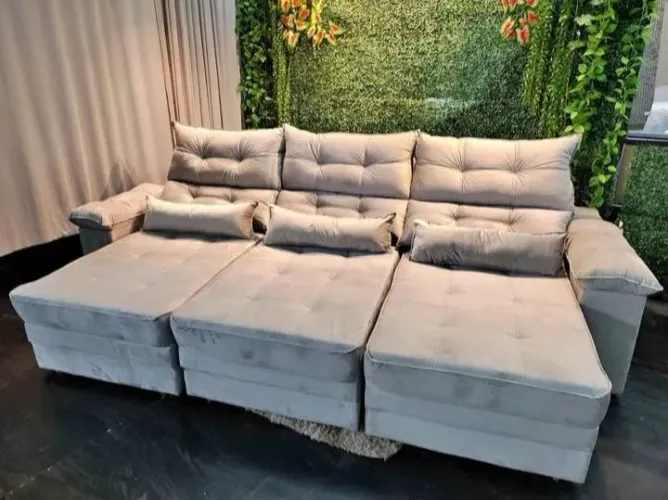 PROMOÇÃO SOFÁ RETRÁTIL E RECLINÁVEL GRANDE 2.90 LARGURA