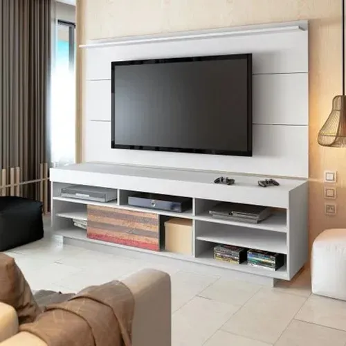Rack Treviso c/ rodízios e Painel Slim - Entrega e montagem grátis p/ Fortaleza