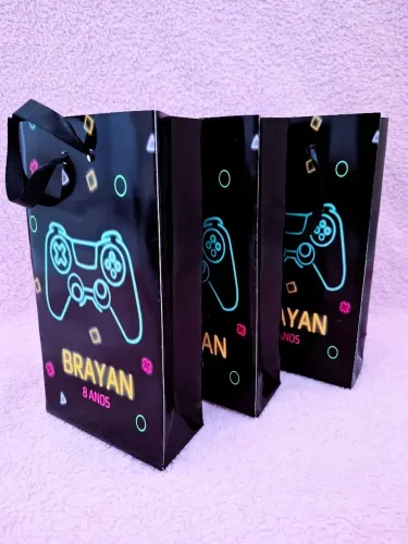 Sacolinha vídeo game pra lembrancinha de festa 