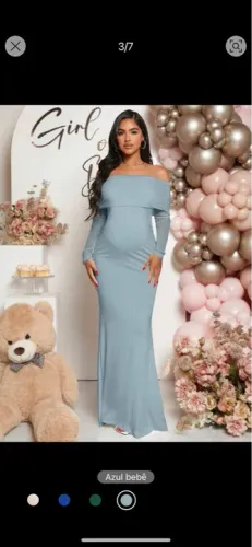 Vestido azul para gestante