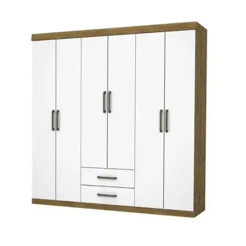 Guarda Roupa Áries Carioca Cinamomo/Branco - Entrega Rápida!