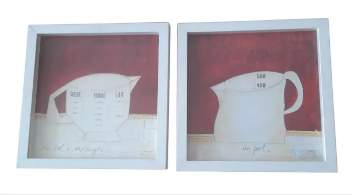 Quadros Decorativos de Cozinha - Conjunto 2 Peças - 33 cm X 33 cm