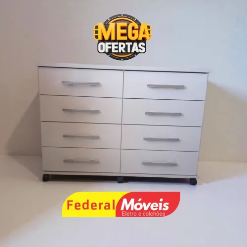 Cômoda com 8 Gavetas Funcional c/ Rodinhas - Solicite Catálogo 