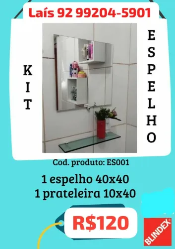 Kit espelho para banheiro 