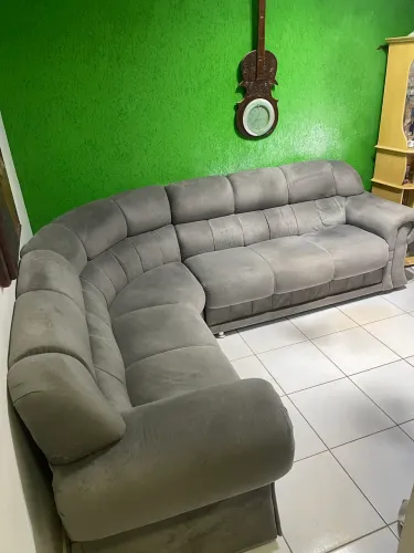 Sofá de canto tecido Suede Veludo 