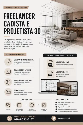 FREELANCER CADISTA E PROJETISTA 3D