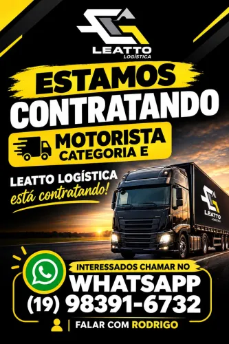 Estamos Contratando Motorista Categoria E