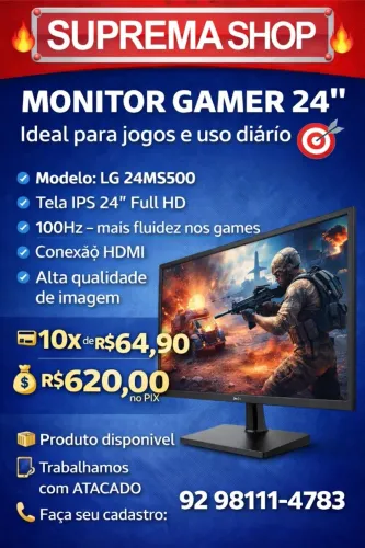MONITOR LG 24 GAMER 100HZ 2X HDMI 24MS500