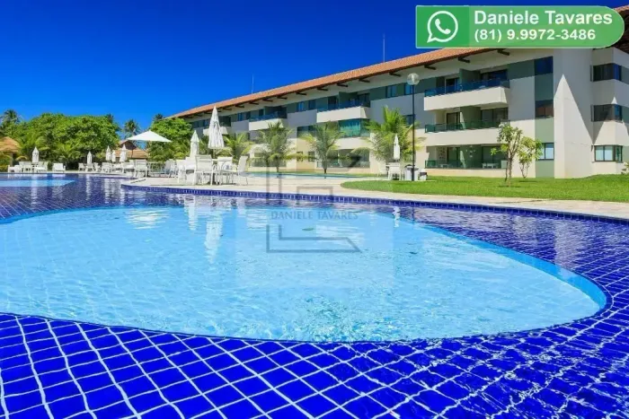 Flat Térreo com 2 Quartos no Carneiros Beach Resort 59m² (Porteira Fechada)