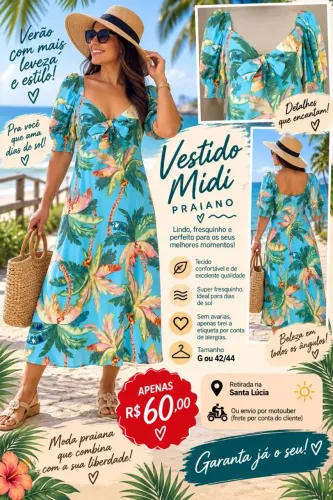Vestido praiano tam G 42/44