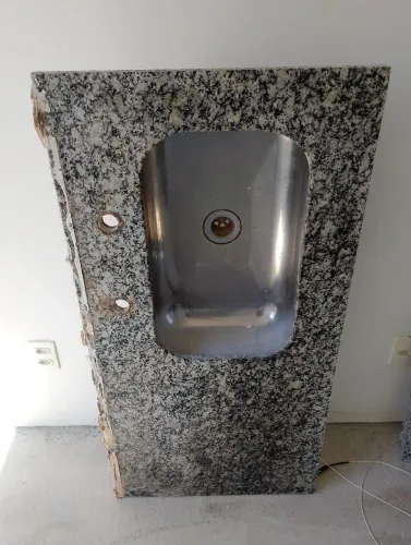 CUBA INOX COZINHA COM BANCADA EM GRANITO