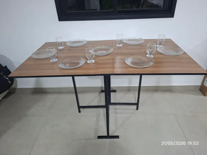Mesa de Jantar Dobrável 6 Lugares Portátil