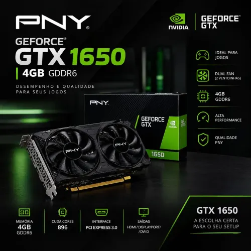 GTX 1650 4GB PNY Dual Fan.