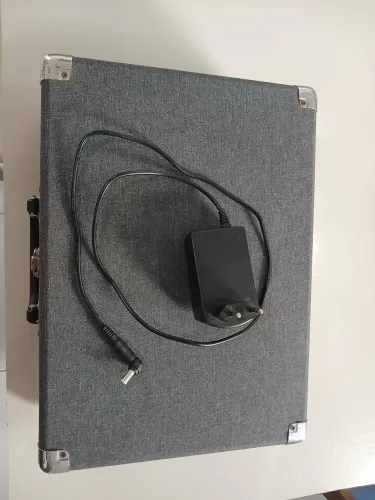 Toca Discos Vinyl, Bluetooth, Entrada Line In, Cinza - Ler descrição