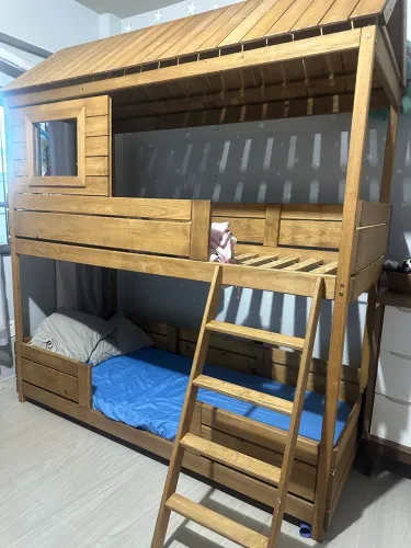 Cama beliche madeira Tok Stok 