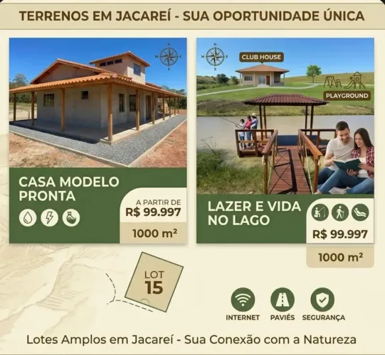 terreno com água e luz pronto  para construir