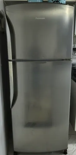 Geladeira Panasonic, 435 LTS, Frost Free, aço escovado 