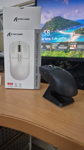Mouse Gamer Attack shark X6 PAW 3395 Tri mode 2.4gh