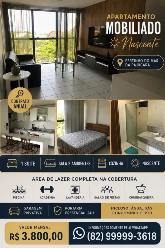Apt mobiliado e pertinho do mar da Pajuçara