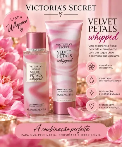 Kit Body Splash e Hidratante Victoria's Secret Velvet Petals Whipped (ORIGINAL)