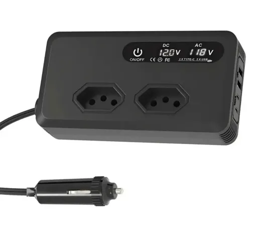 Inversor tensão 400w 12v 127v tomada veicular conversor de energia para carro