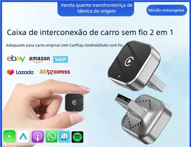 Adaptador CarPlay 2 em 1 - Conectividade sem fios para o seu automóvel