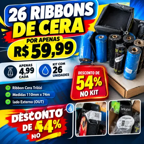26 RIBBONS DE CERA POR APENAS R$ 59,99 | UNIDADE R$ 4,99
